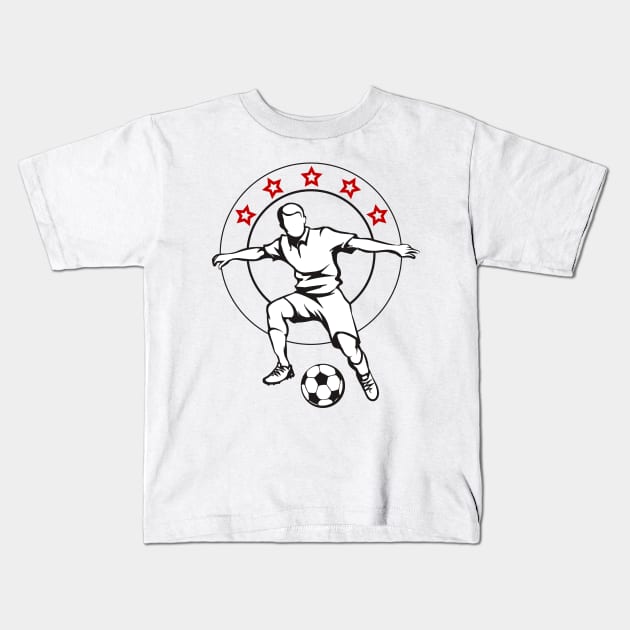 Soccer Club Retro Emblem Kids T-Shirt by devaleta